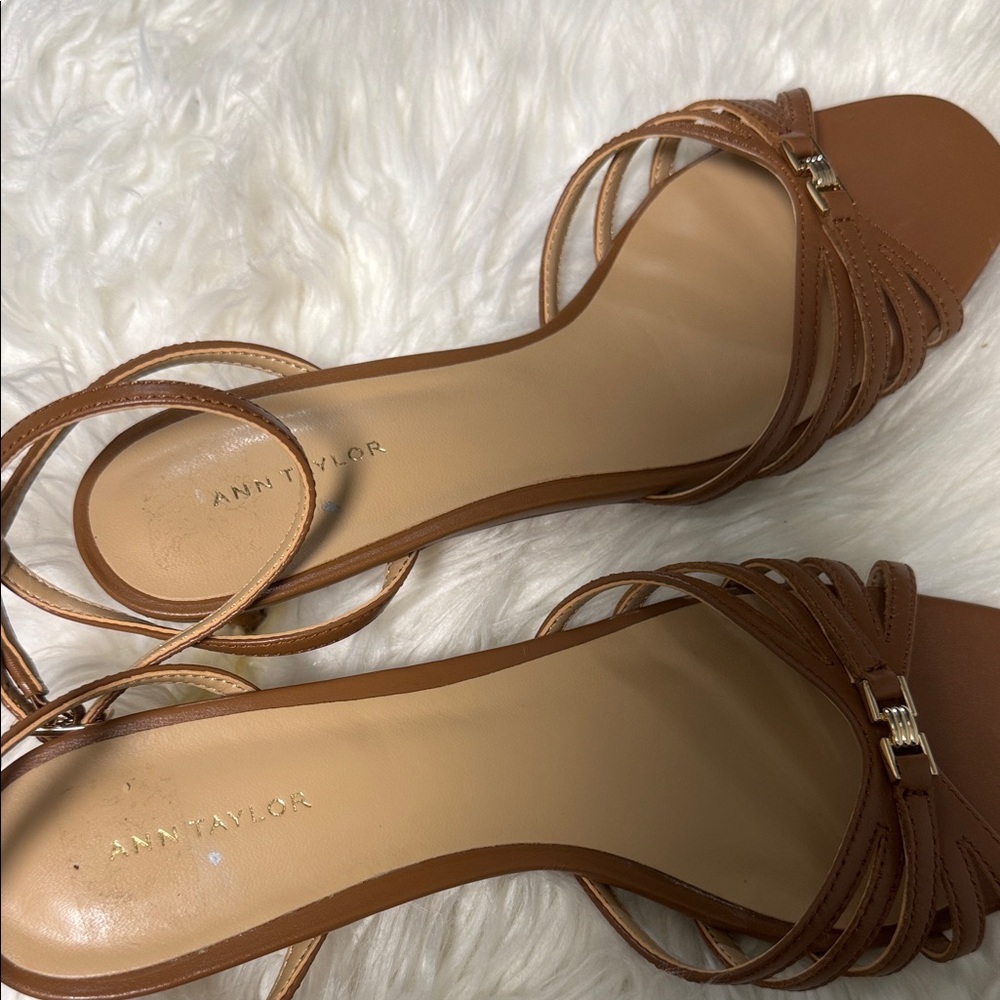 Ann Taylor Tan Strappy Heels